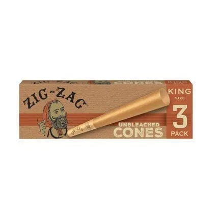 Zig-Zag Pre-Rolled Unbleached Cones King Size